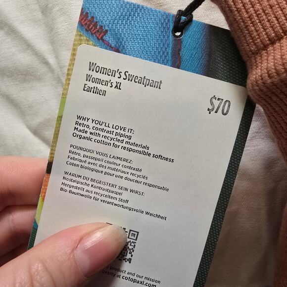 NWT Cotopaxi women's Sweatpant XL in Earthen orange drawstring zip pockets - Picture 7 of 9